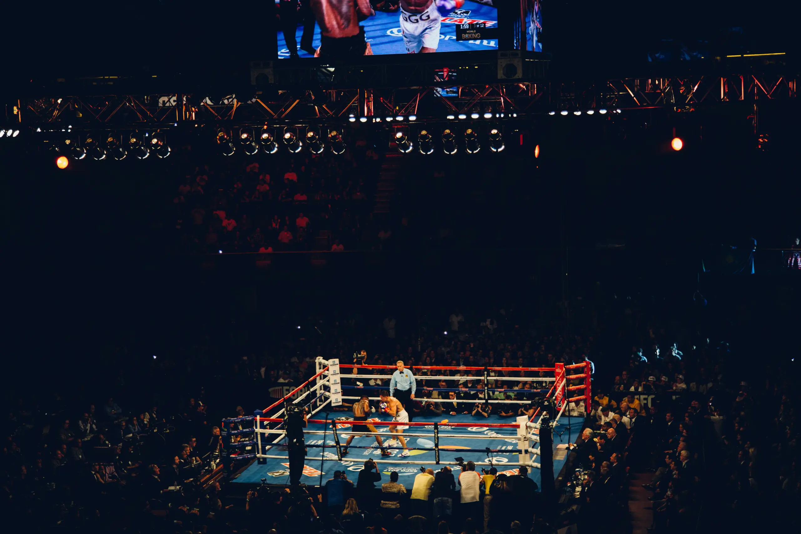 Active boxing event.